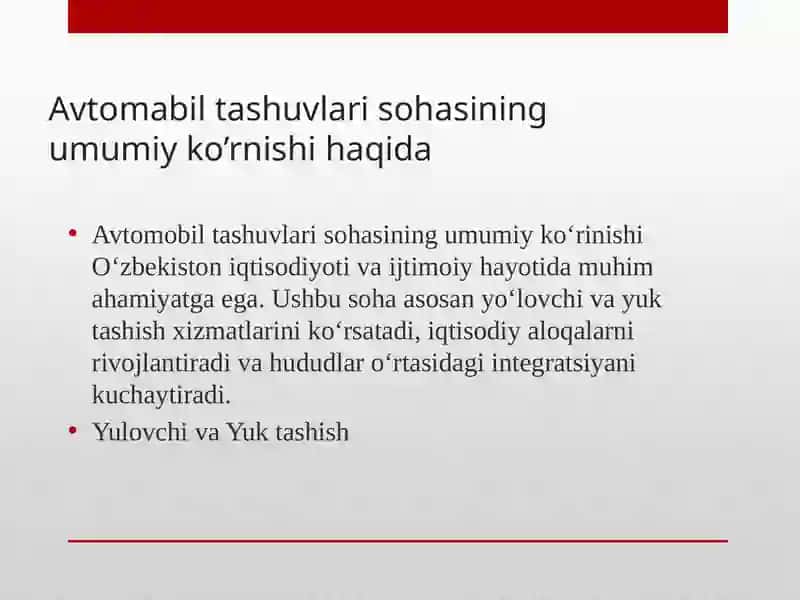 O‘zbekistonda avtomobil tashuvlarini litsenziyalash 4