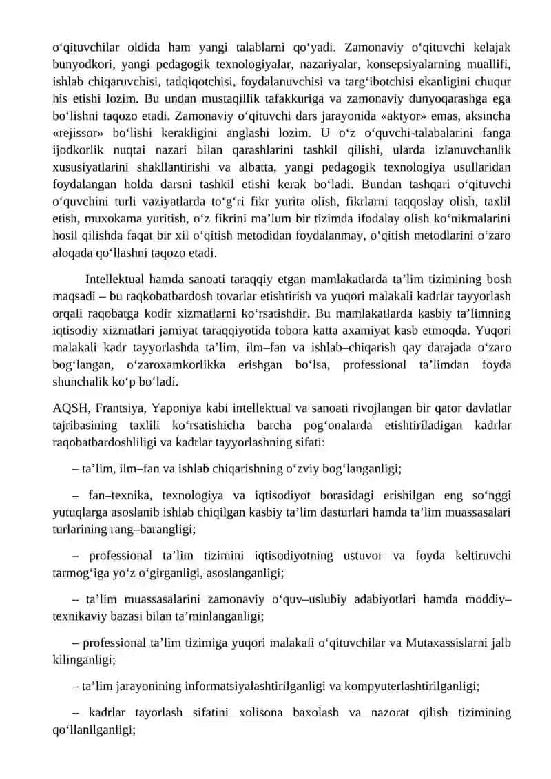 MUTAXASSISLIKKA KIRISH FAN SIFATIDA 4