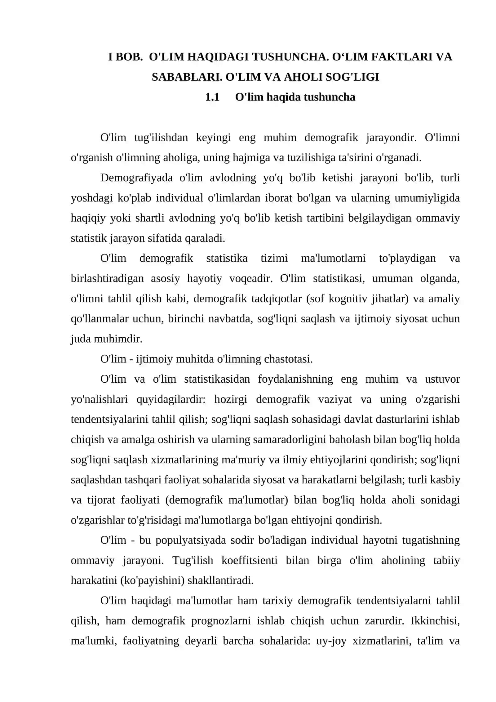 O‘LIM DARAJASI VA UNING TIBBIY-SOTSIAL SABABLARI 4
