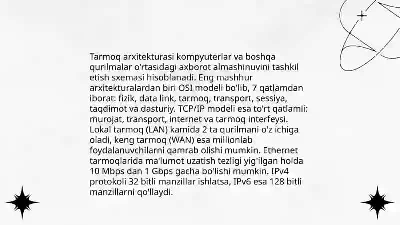 Kampyuter tarmoqlari tushunchasi va turlari 4