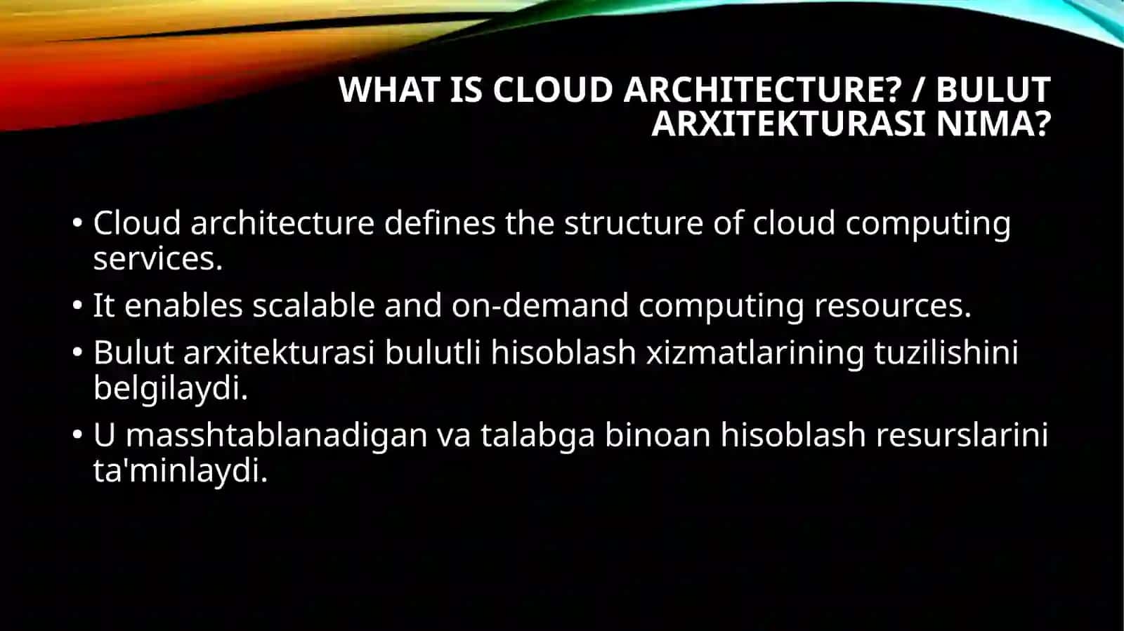 Cloud Architecture / Bulut Arxitekturasi 4