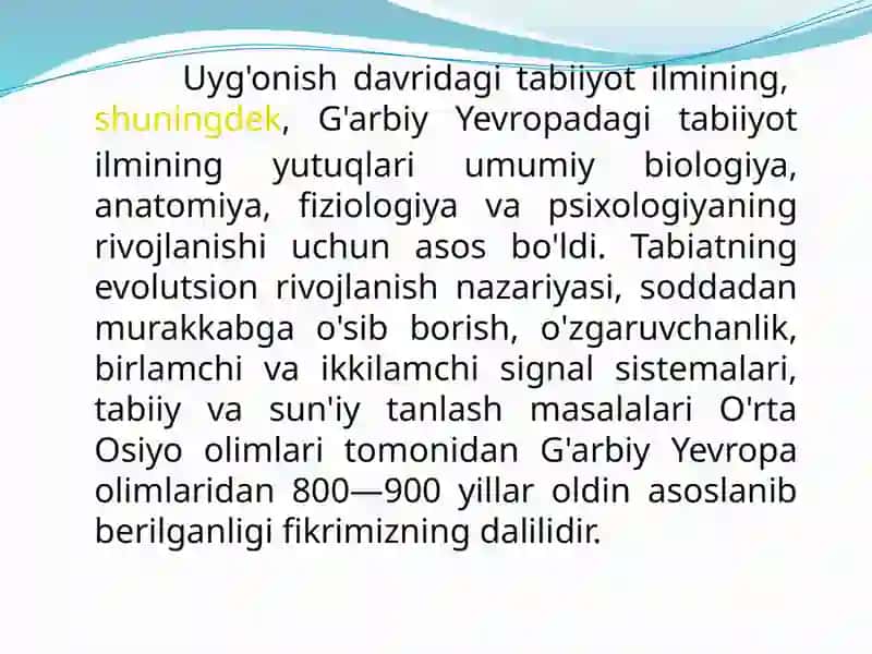 Tabiatshunoslik fanining rivojlanishi 4