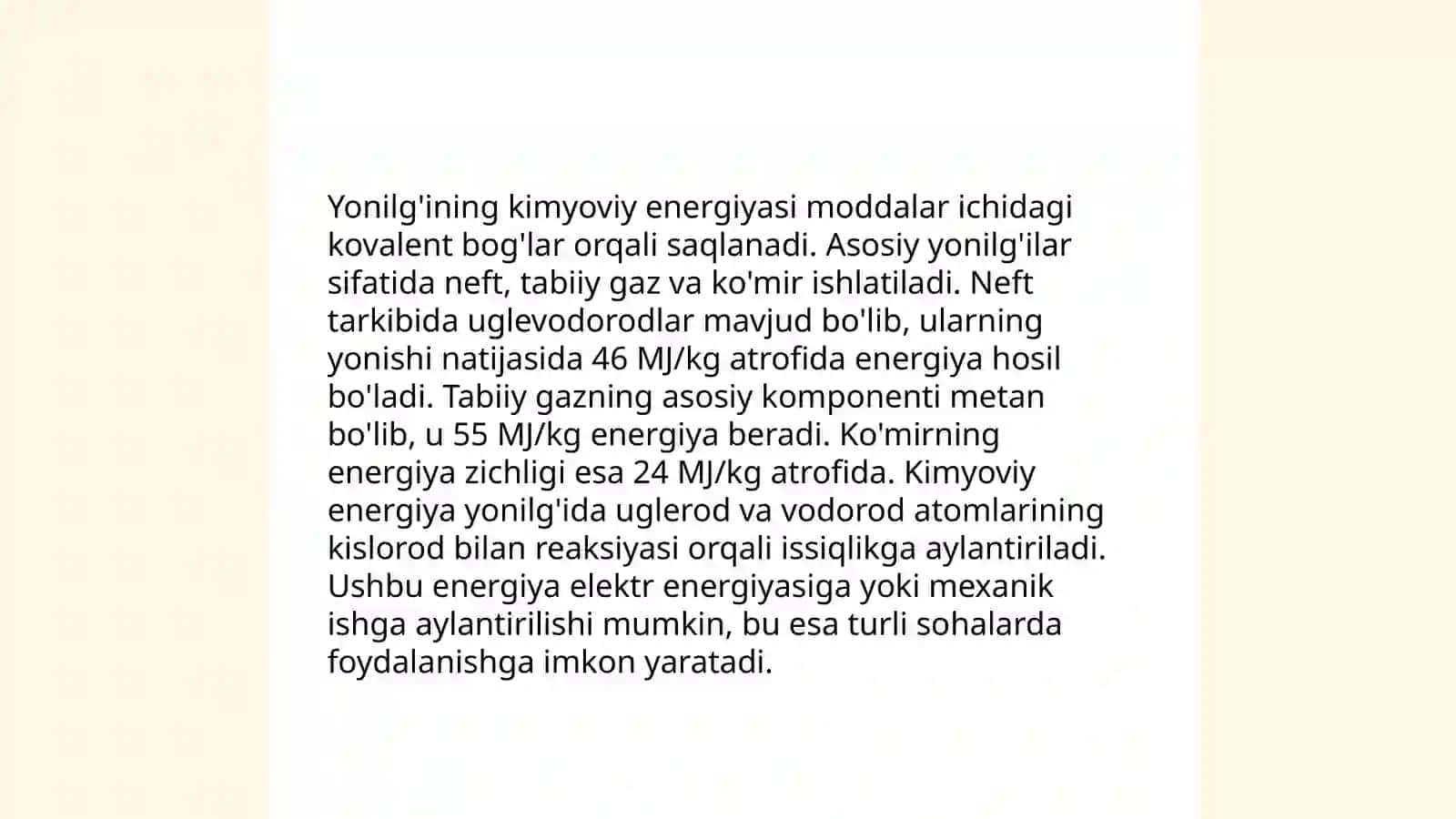 Yonilg'i yonishidan chiquvchi issiqlik 4