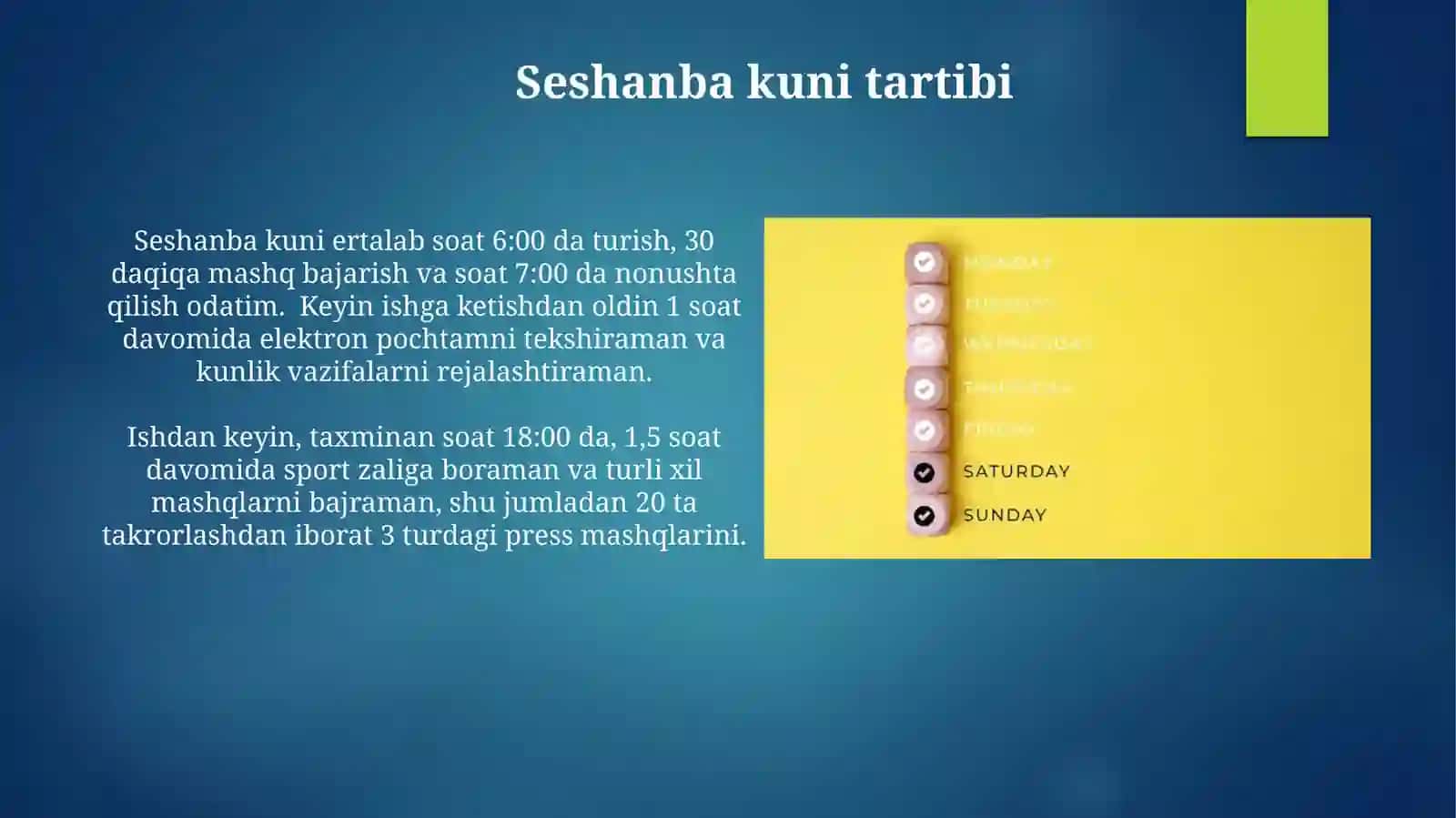 Kundalik Tartib 4