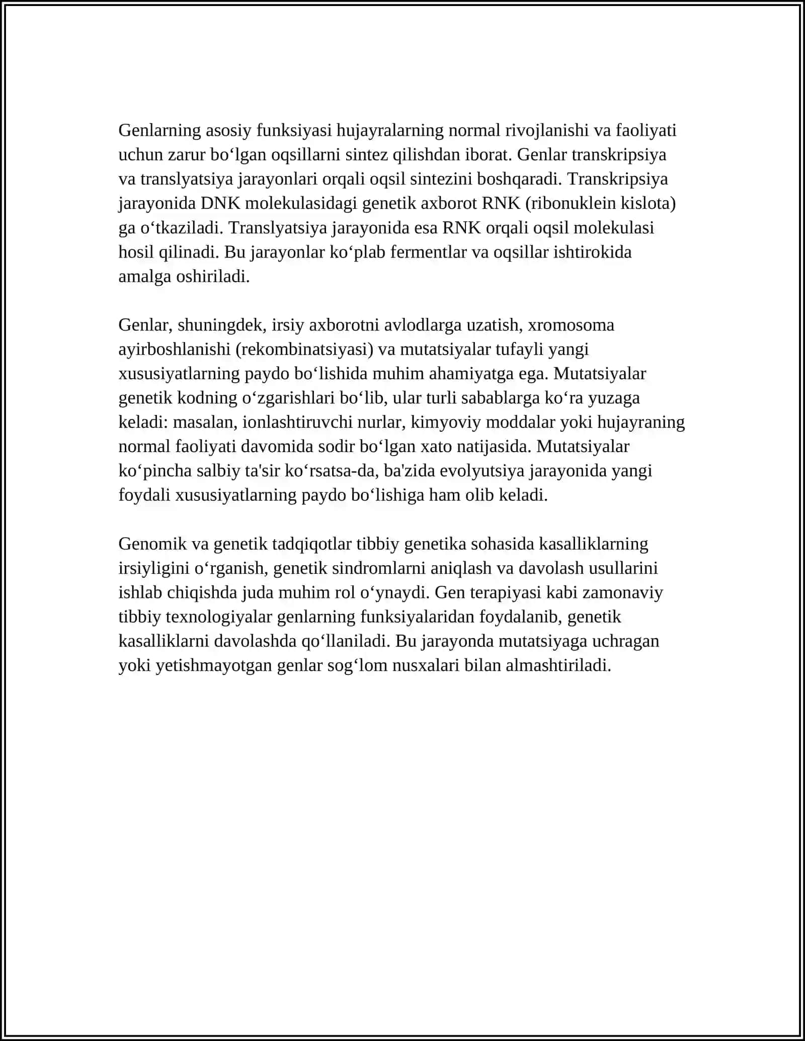 ODAM GENETIKASI VA TIBBIY GENETIKA 4