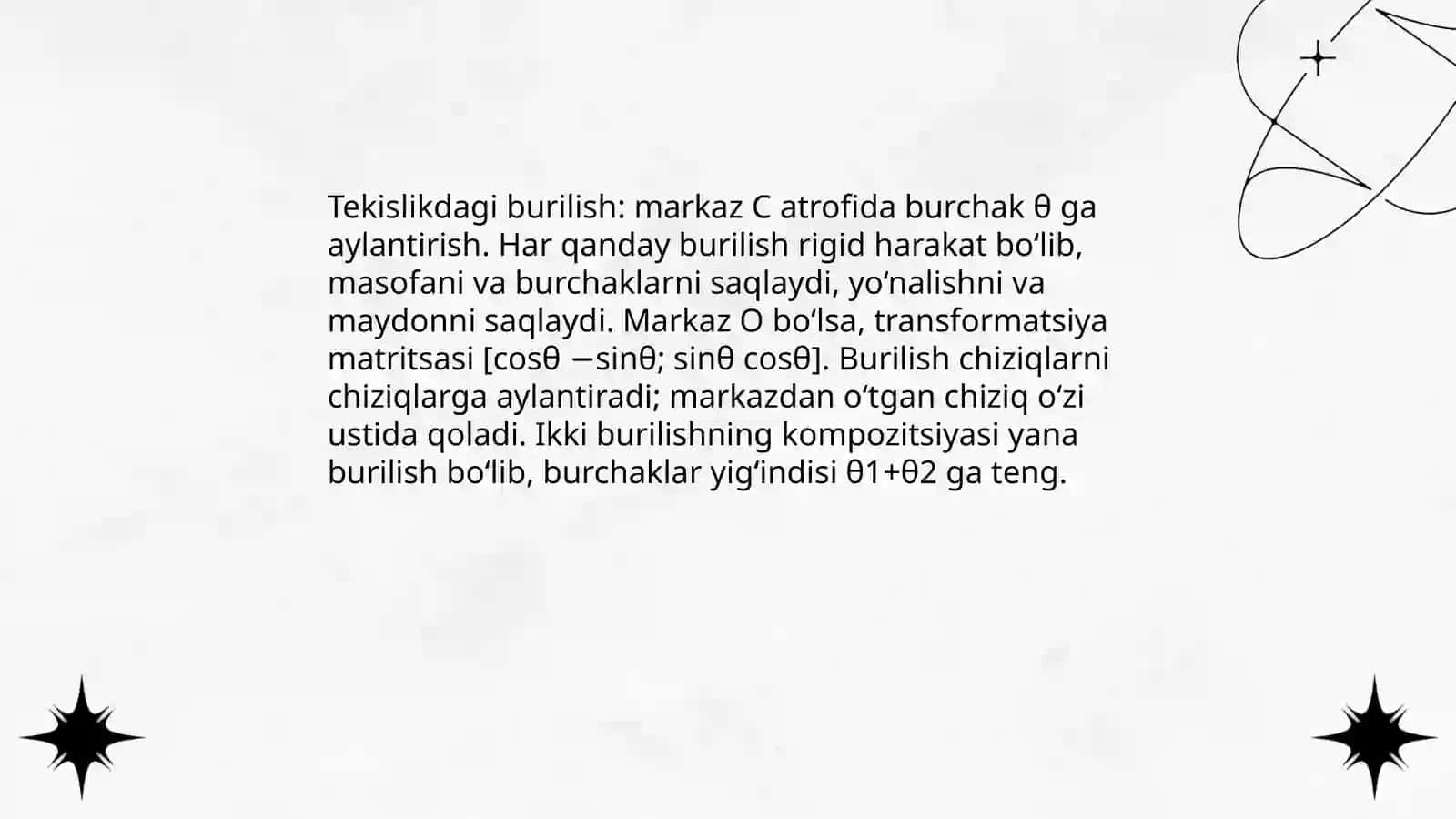Tekislikdagi harakatlar va ularning xossalari 4