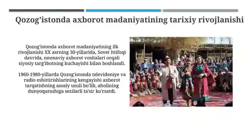 Axborot madaniyatining o'rni( Qozog'iston misolida) 4