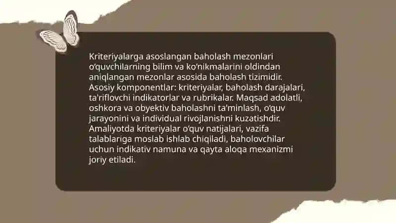 O‘quvchilarni baholash mezonlari 4