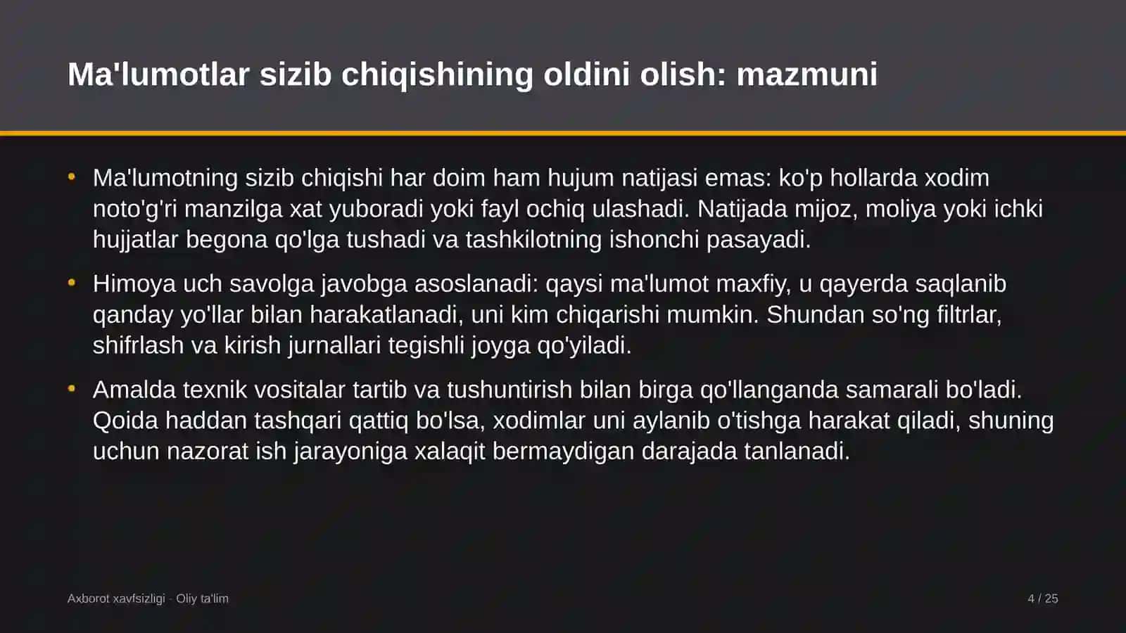 Ko'ngilochar markazlarda ma'lumotlar sizib chiqishining oldini olish 4