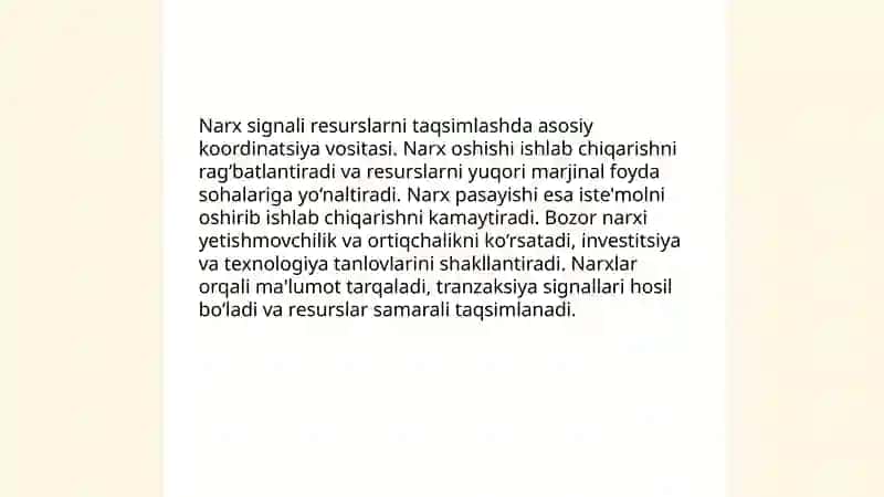 Bozorni boshqarishda narxning ahamiyati 4