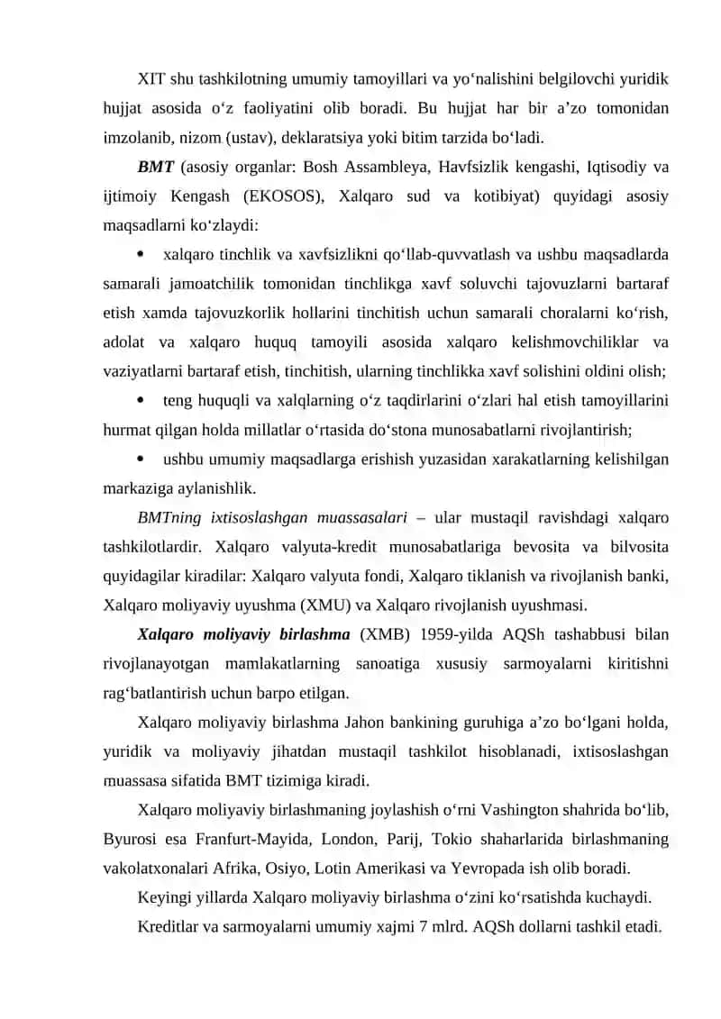 JAHON IQTISODIYOTIDA XALQARO MOLIYA INSTITUTLARI SAMARADORLIGI 4