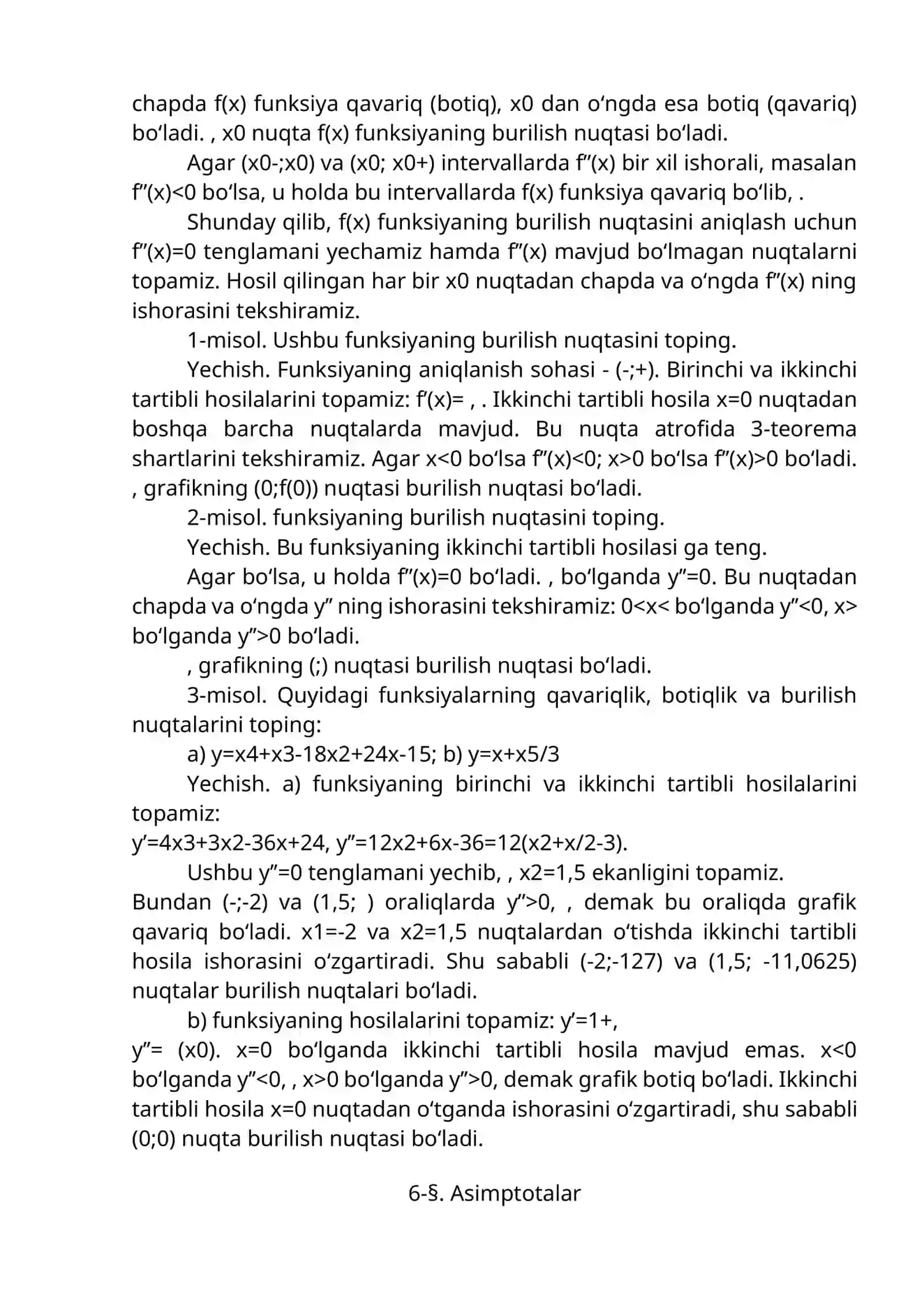 Hosila yordamida funksiyani tekshirish 4