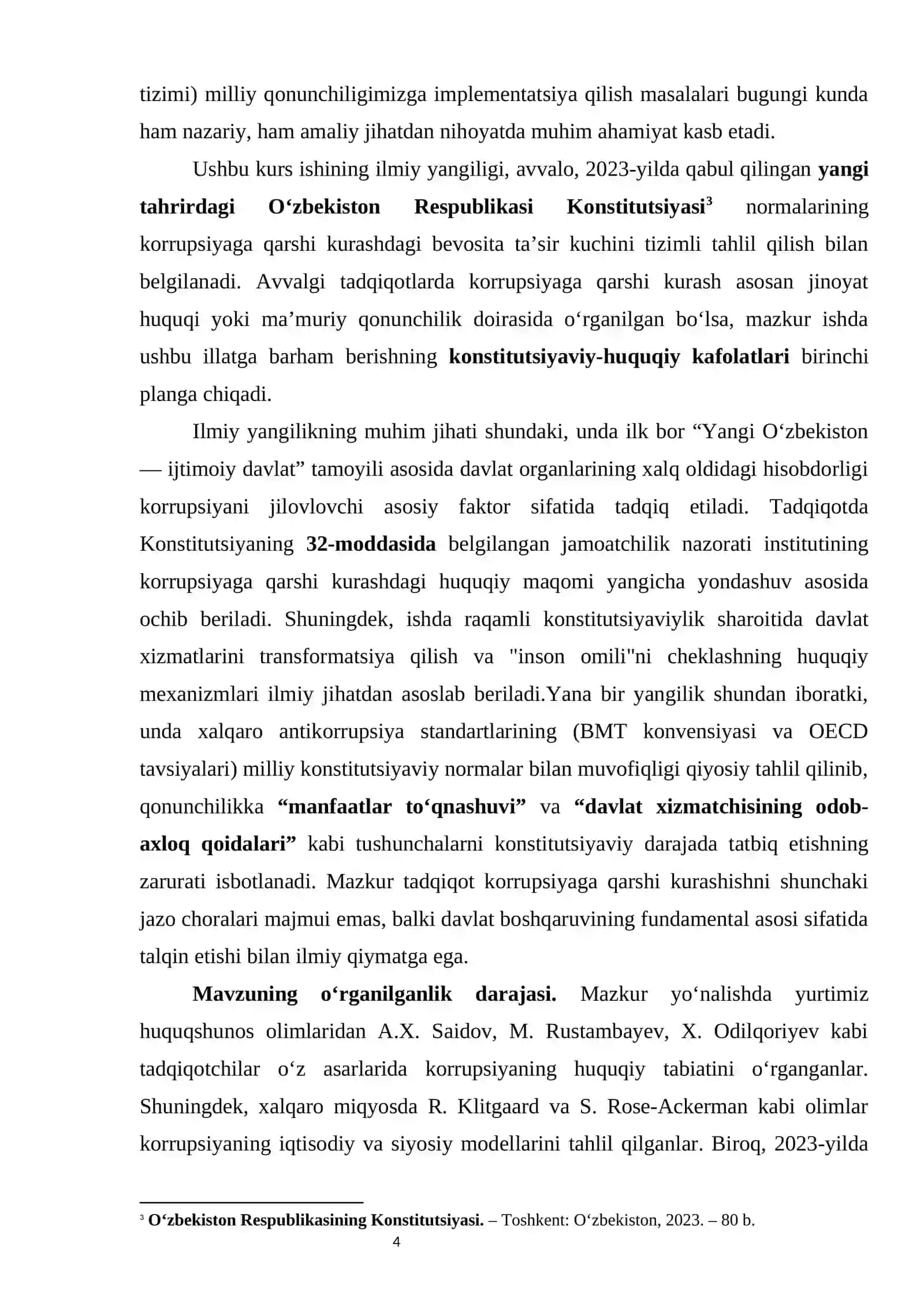 Konstitutsiyada korrupsiyaga qarshi kurash kurs ishi 4