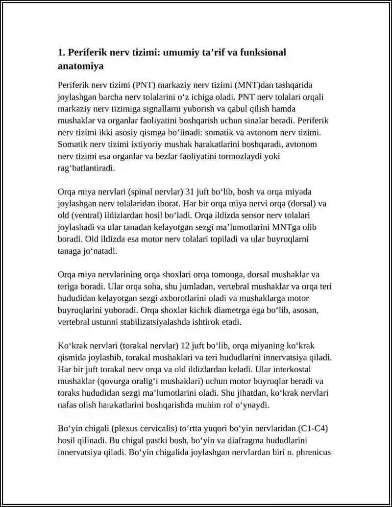 PERIFERIK NERV TIZIMI FUNKTSIONAL ANATOMIYASI 4