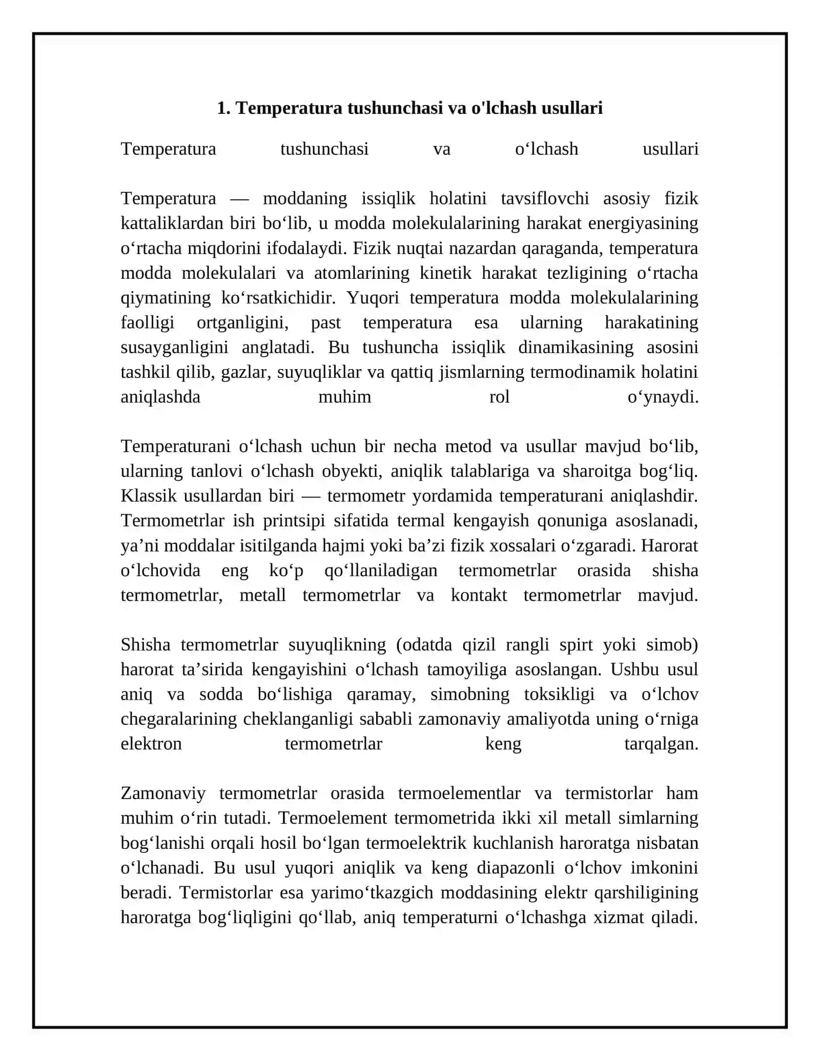Temperatura, bosim va xajm tushunchalari 4