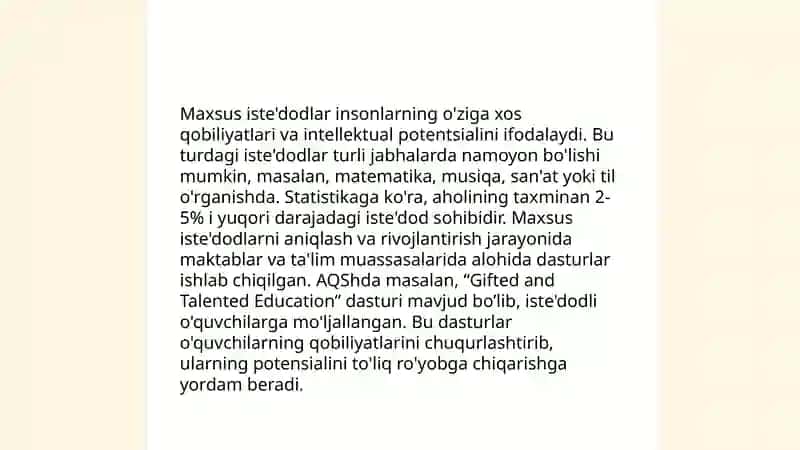 Umumiy va maxsus qobiliyatlar 4