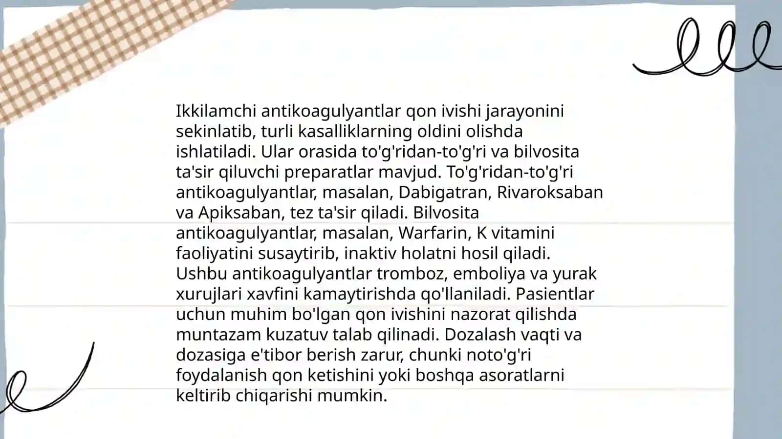 Birlamchi antikoagulyantlar 4