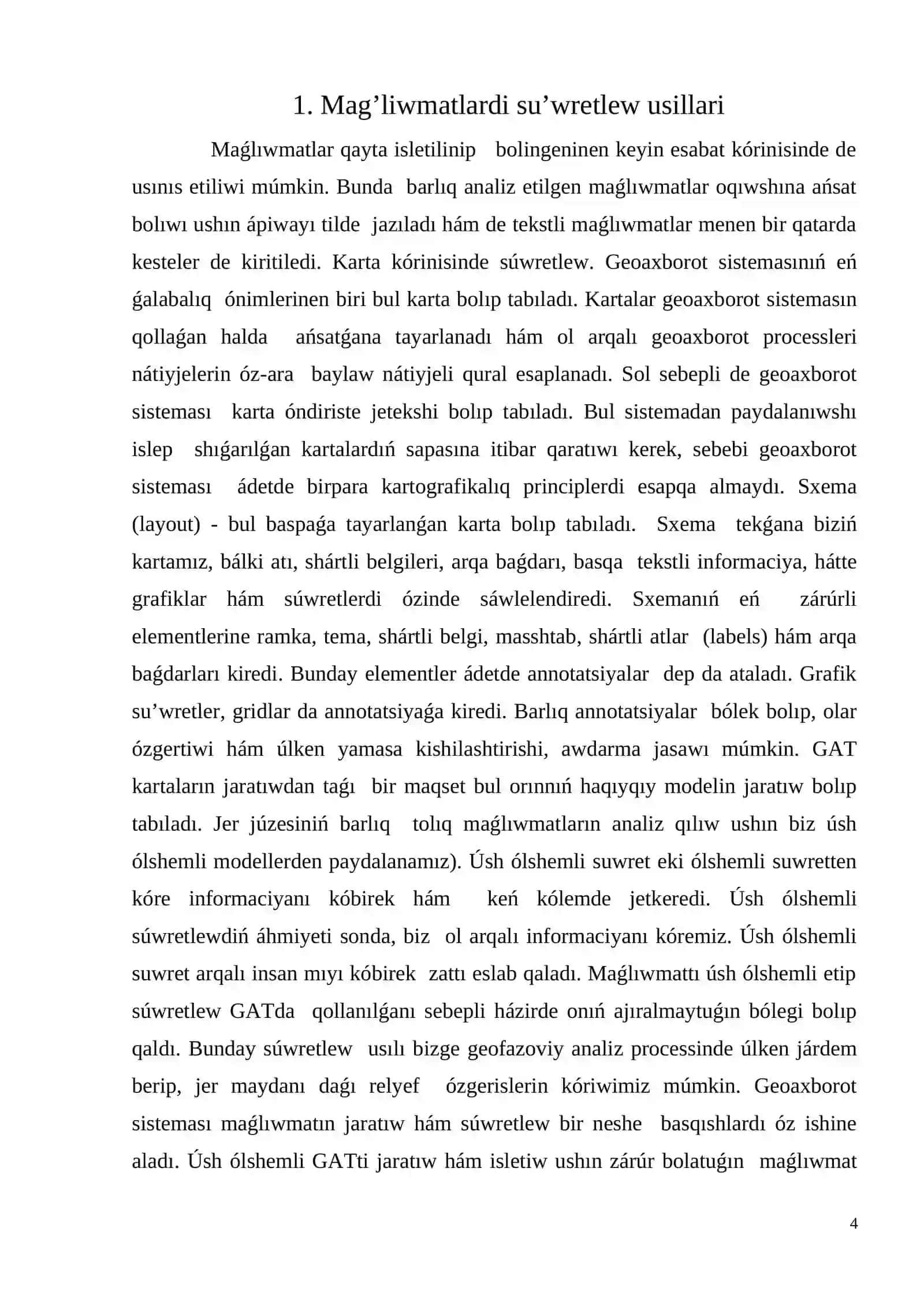 Geografiyalıq informaciya sisteması (GAT) 4