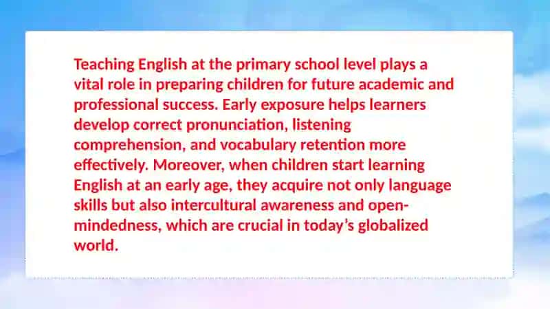Importance of teaching English language in primary schools 4