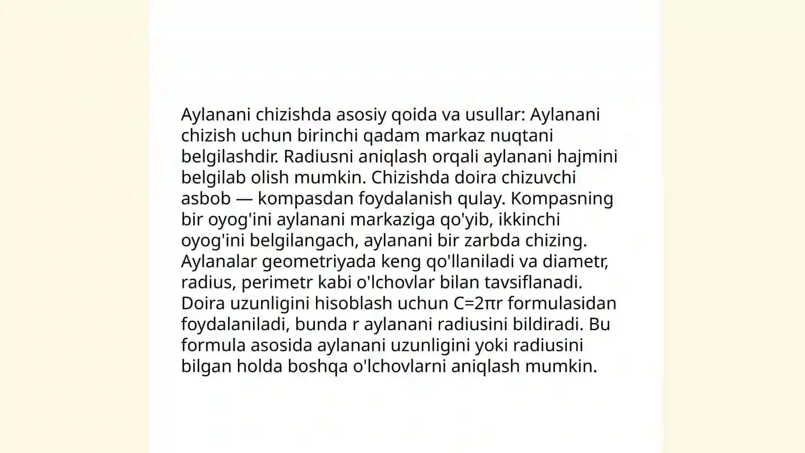 Aylana va doira mavzusi 4