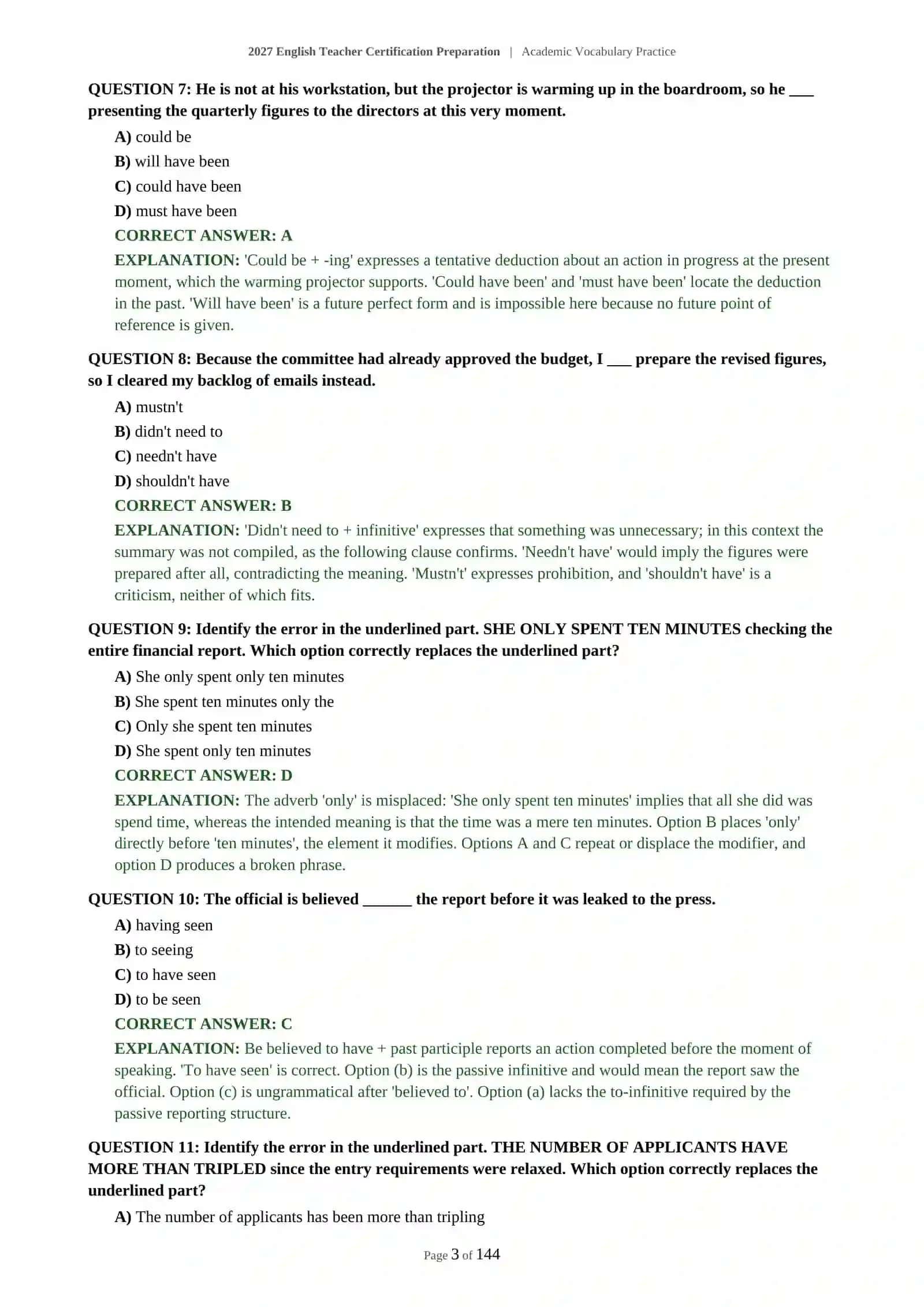English Teacher Certification Preparation | Academic Vocabulary Practice 4