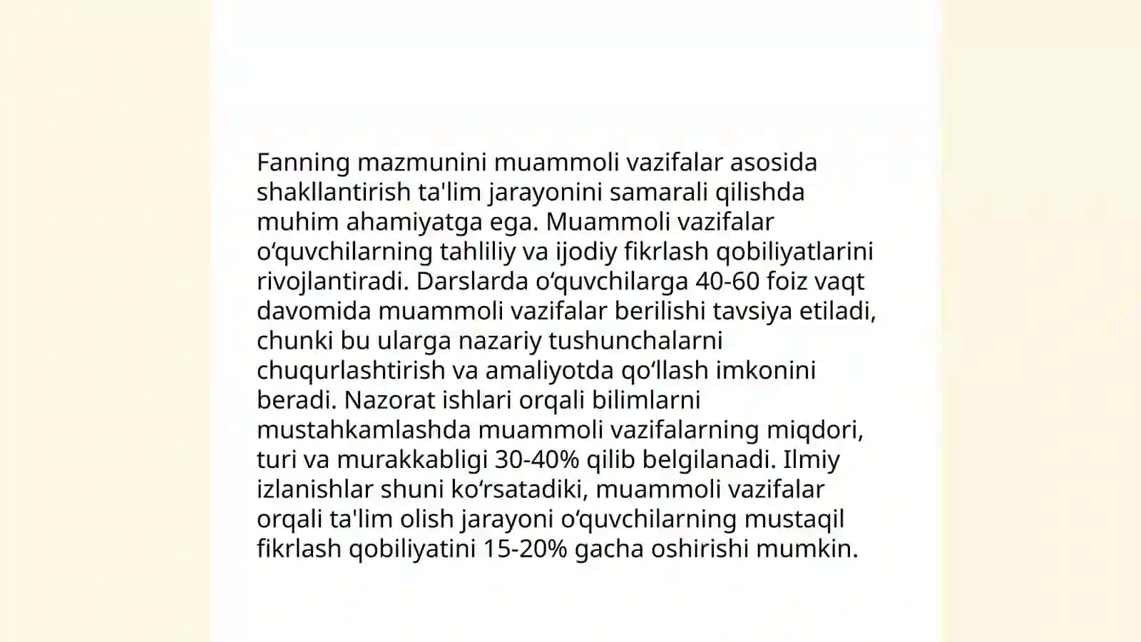 Muammoli o'qitishning nazariy asoslari 4