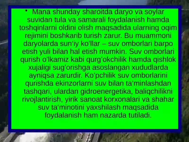 Suv omborlarining geografiyasi 4