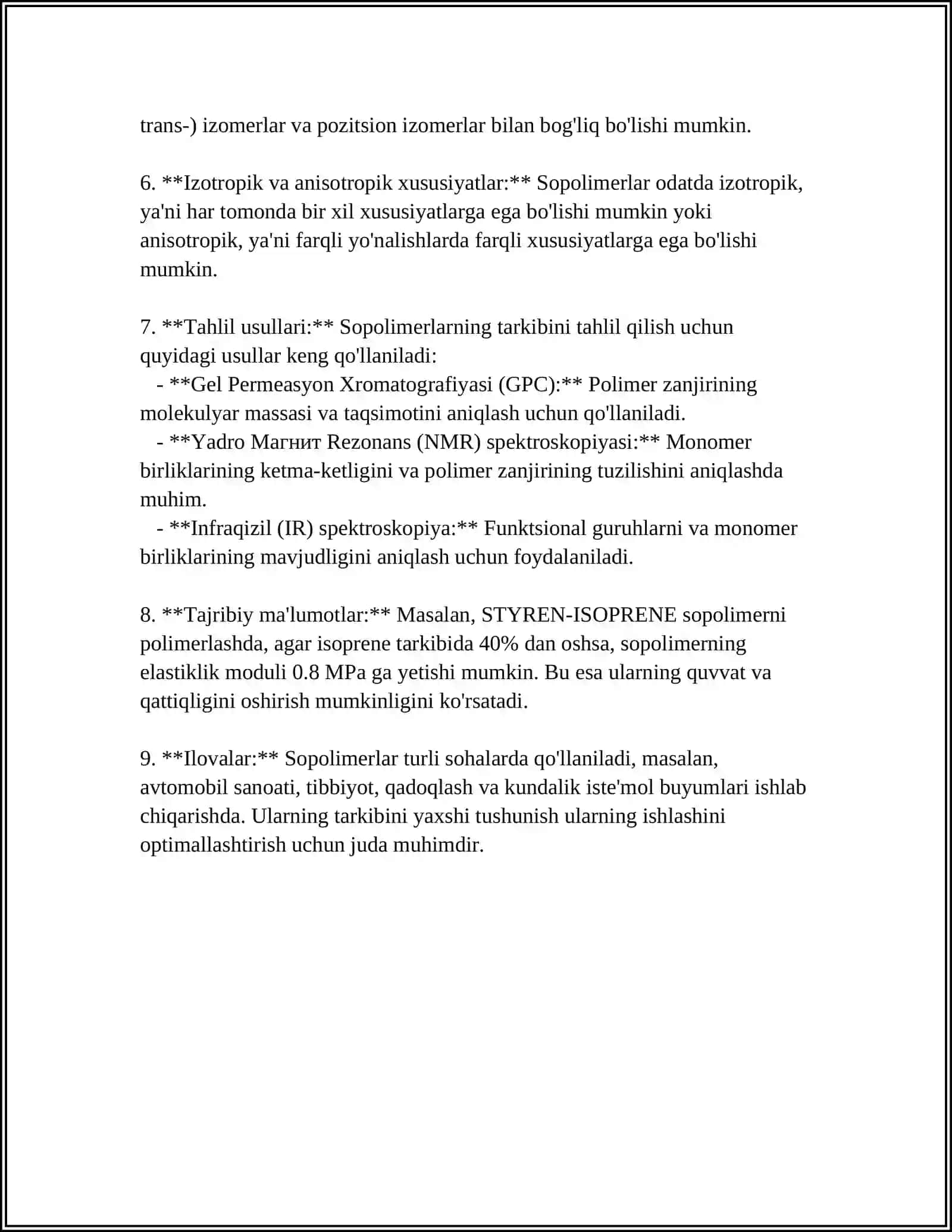 SOPOLIMERLASH KONSTANTALARINI ANIQLASH USULLARI 4