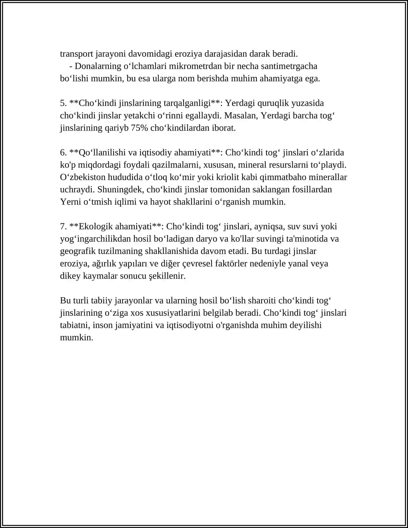 CHOʻKINDI TOGʻ JINSLARI VA ULARNING TASNIFI 4