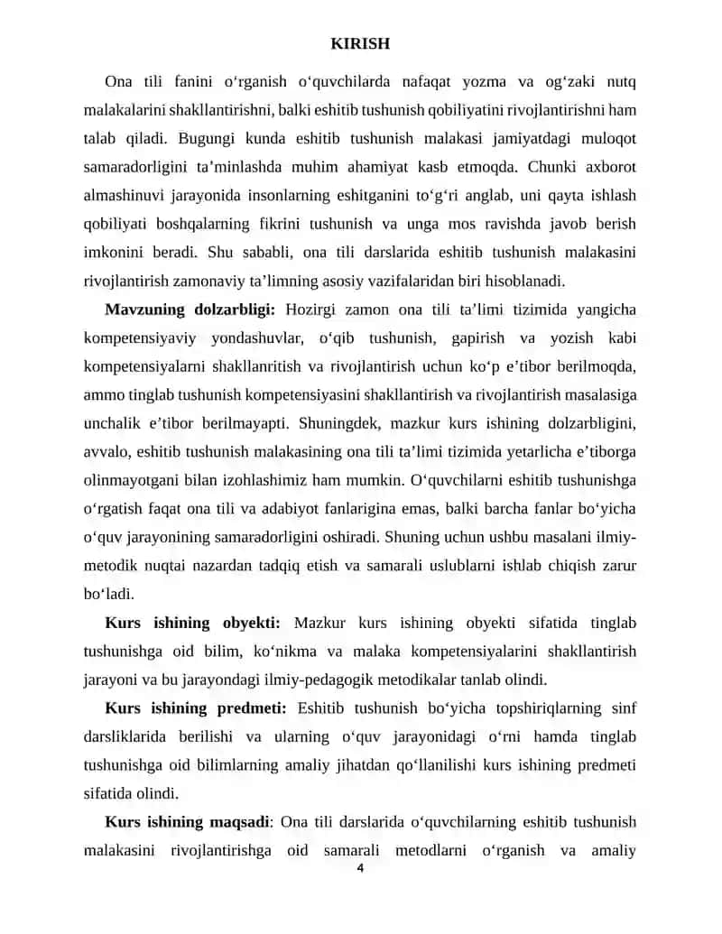 Ona tili darslarida o‘quvchilarning eshitib tushunish malakasini shakllantirish 4
