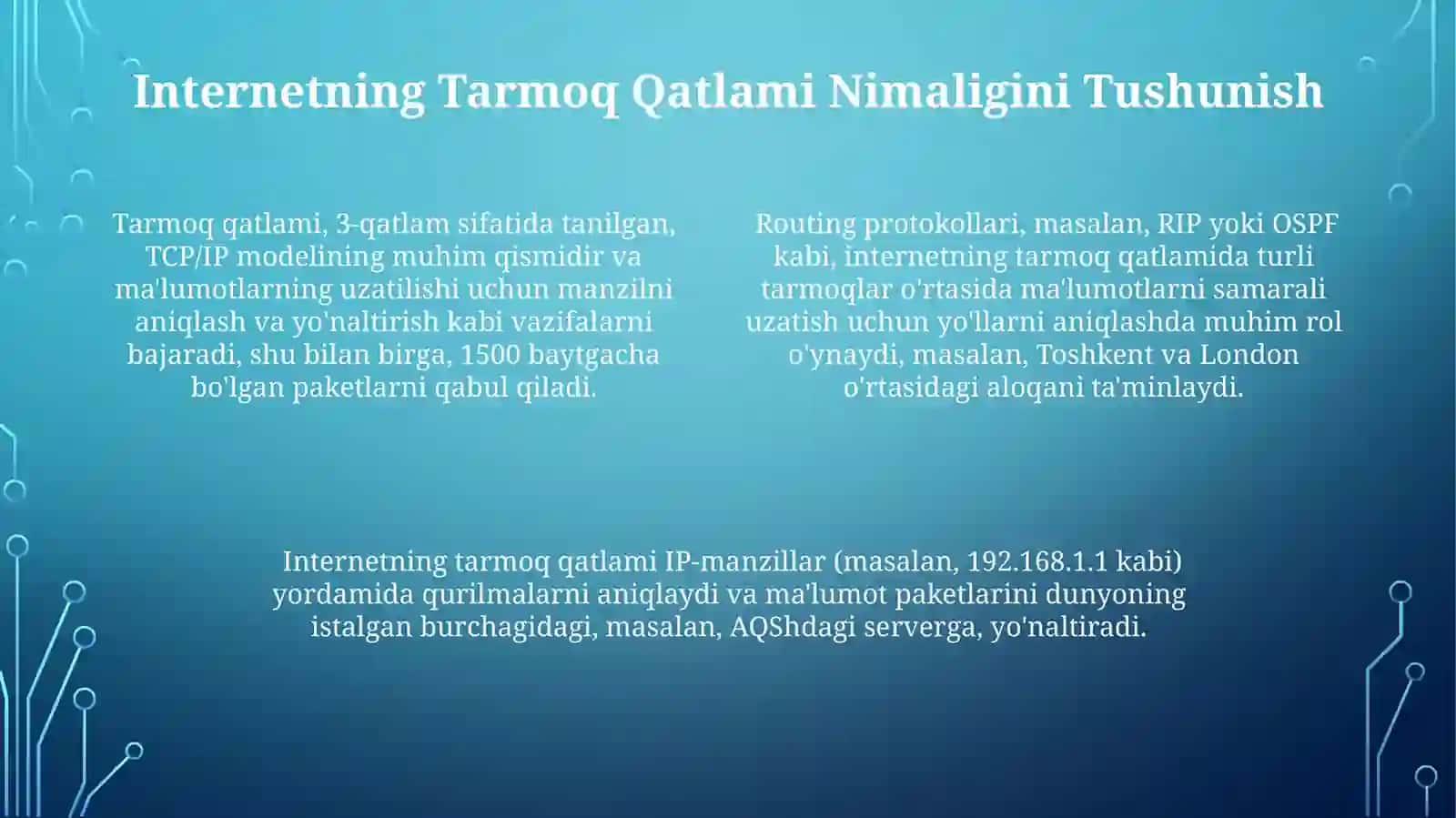 Internet tarmoq pog’onalarini bog’lanishi 4