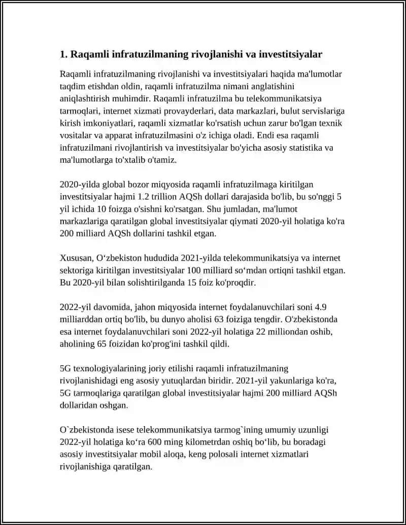 O‘ZBEKISTON RESPUBLIKASI RAQAMLI TRANSFORMATSIYA TAHLILI 4