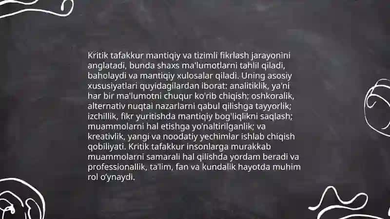 Tafakkur turlari va masala tiplari 4