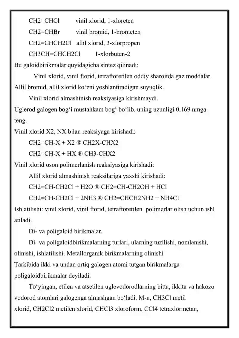 GALOGENLI BIRIKMALAR SINTEZI 4