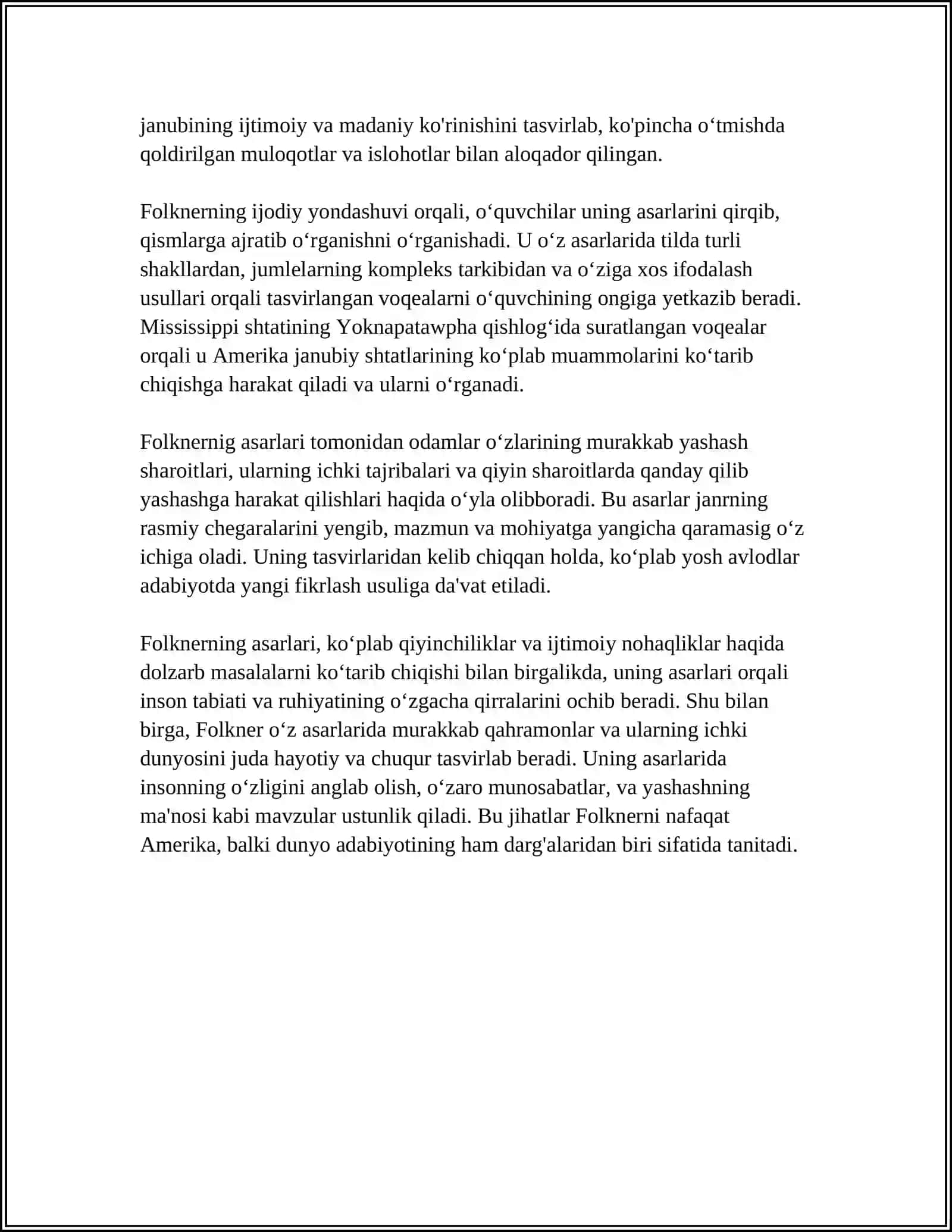 Folkner va uning romanlari 4