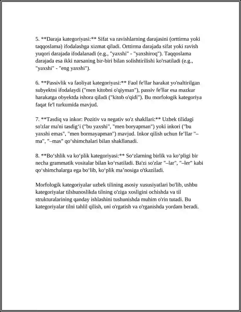 GRAMMATIKA-TIL STRUKTURASINI O'RGANUVCHI SOHA SIFATIDA. MORFOLOGIYA VA SINTAKSIS. 4