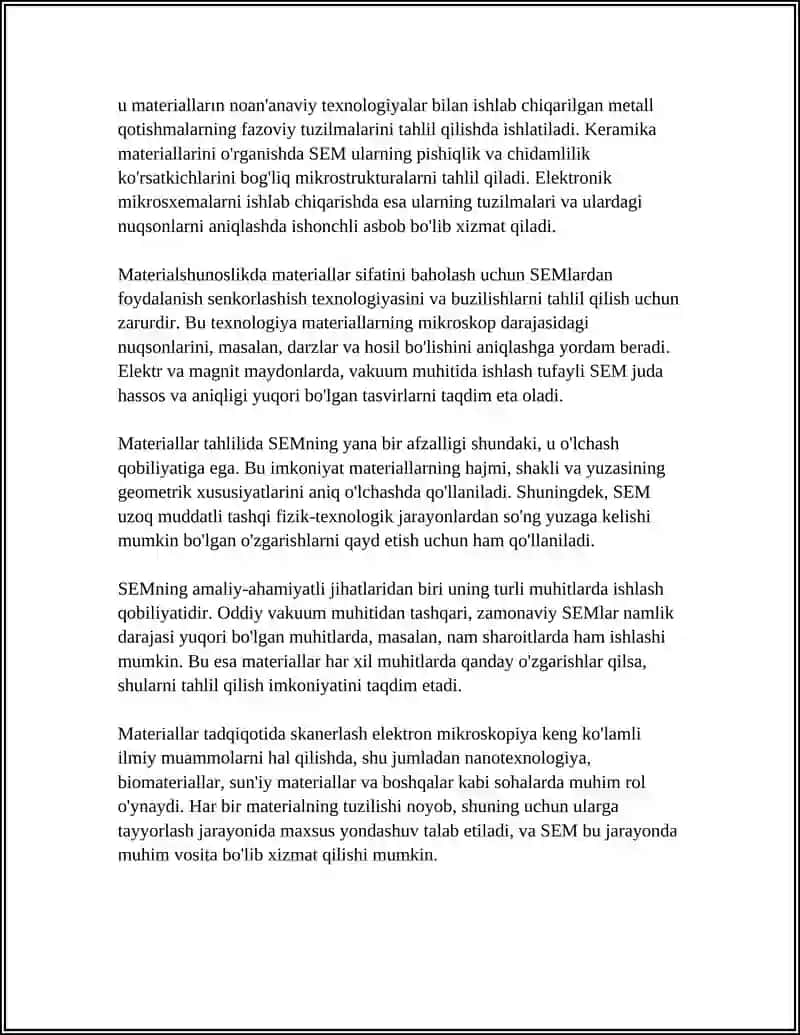 Skanerlash elektron mikroskopi (SEM) 4