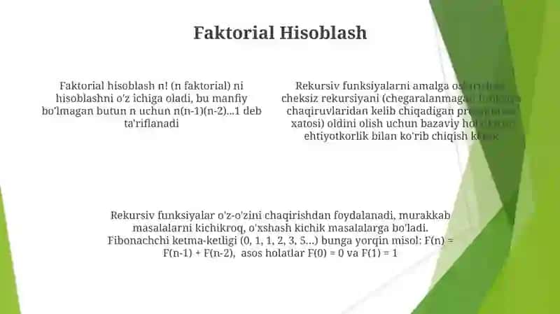 Rekursiv funksiyalar 4