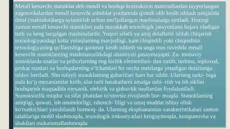 Metall kesuvchi stanoklar 4