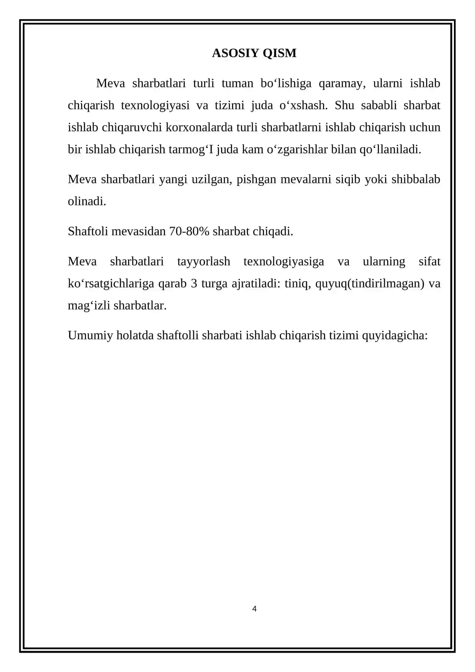 SHAFTOLI SHARBATI ISHLAB CHIQARISH TIZIMINI 4