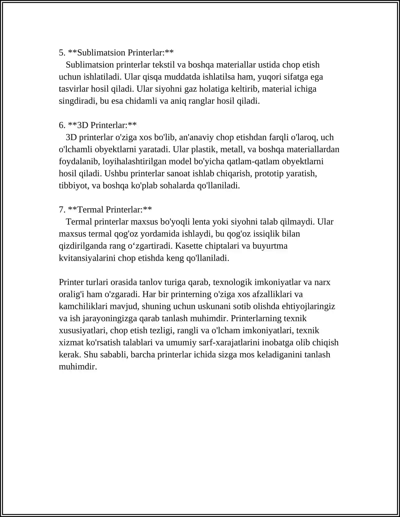 PRINTERLAR TURLARI VA ULARNING ISHLASH PRINSIPI 4