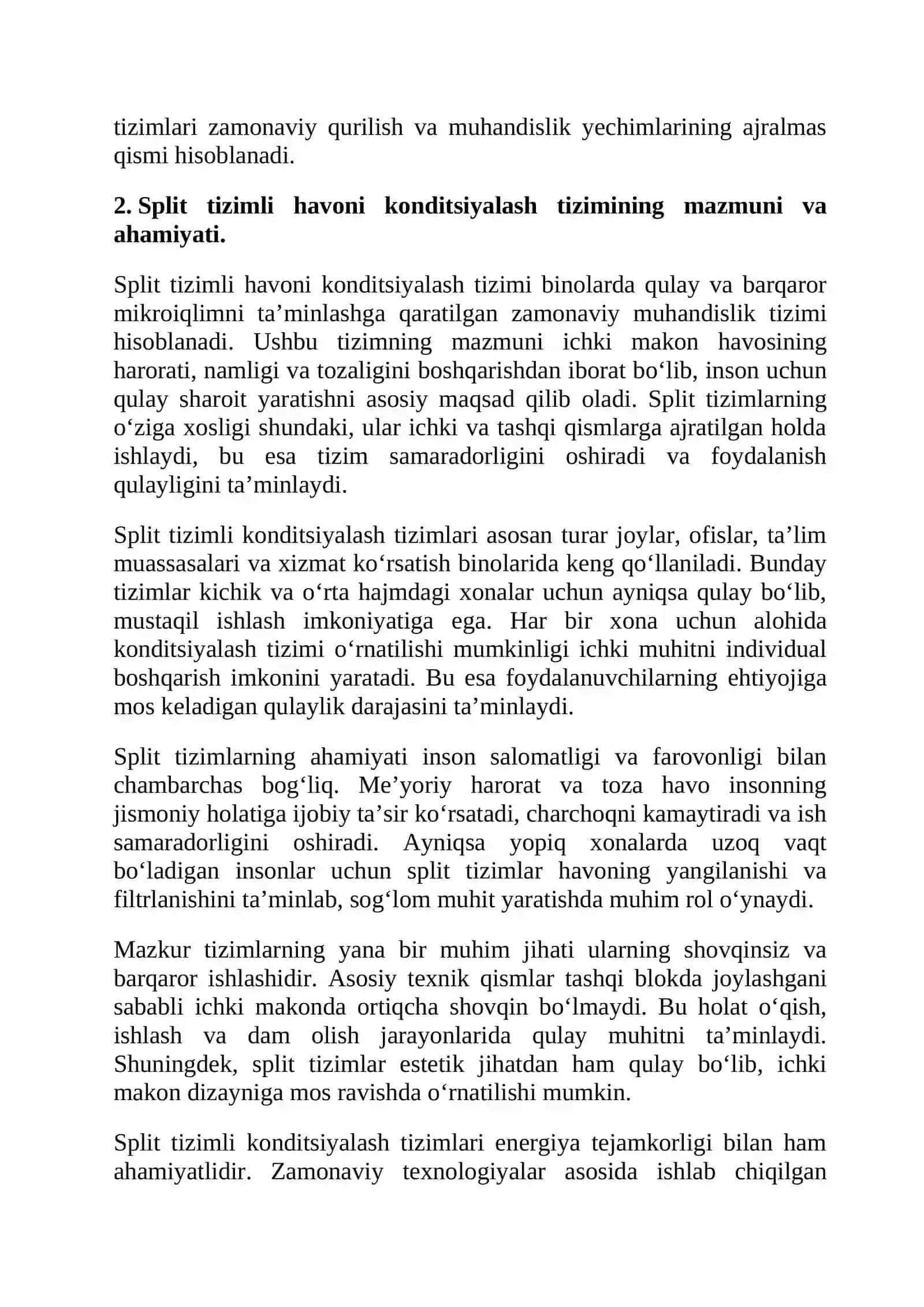 Split tizimli havoni konditsiyalash tizimi 4