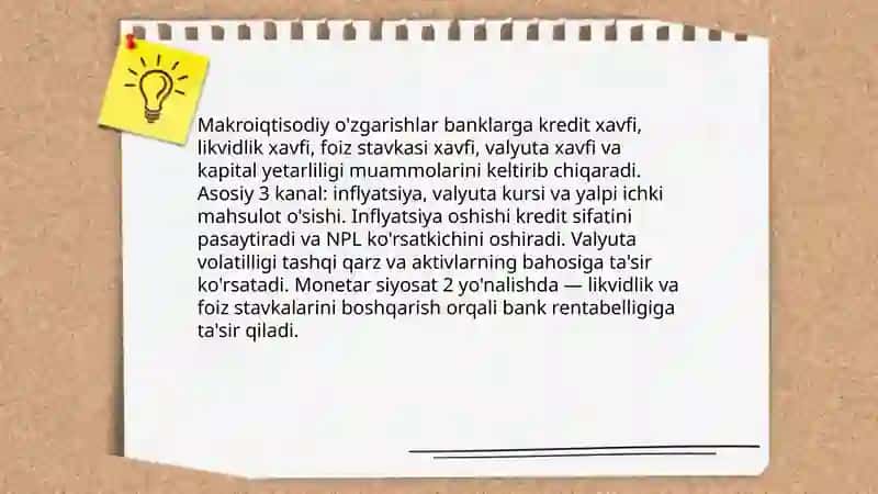 Bank Faoliyatda Risklarni boshqarish Fanidan: Iqtisodiy Faoliyatdagi risk 4