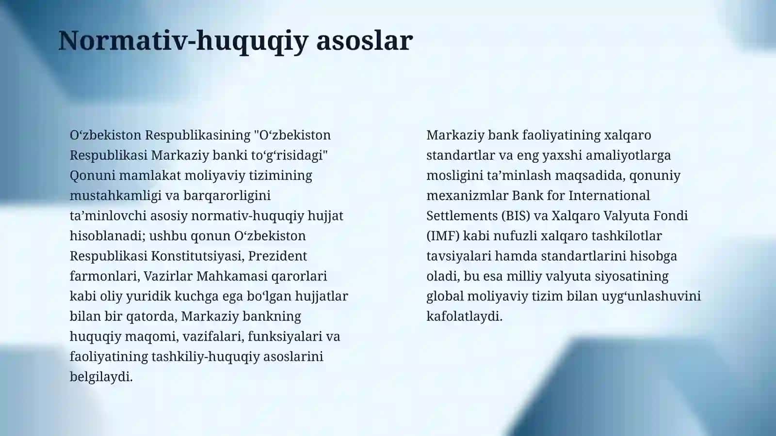 Markaziy bank togrisidagi qonun 4