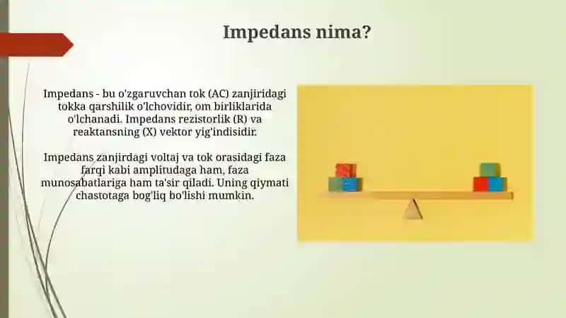 Impedans va to'liq elektr o'tkazuvchanlik 4
