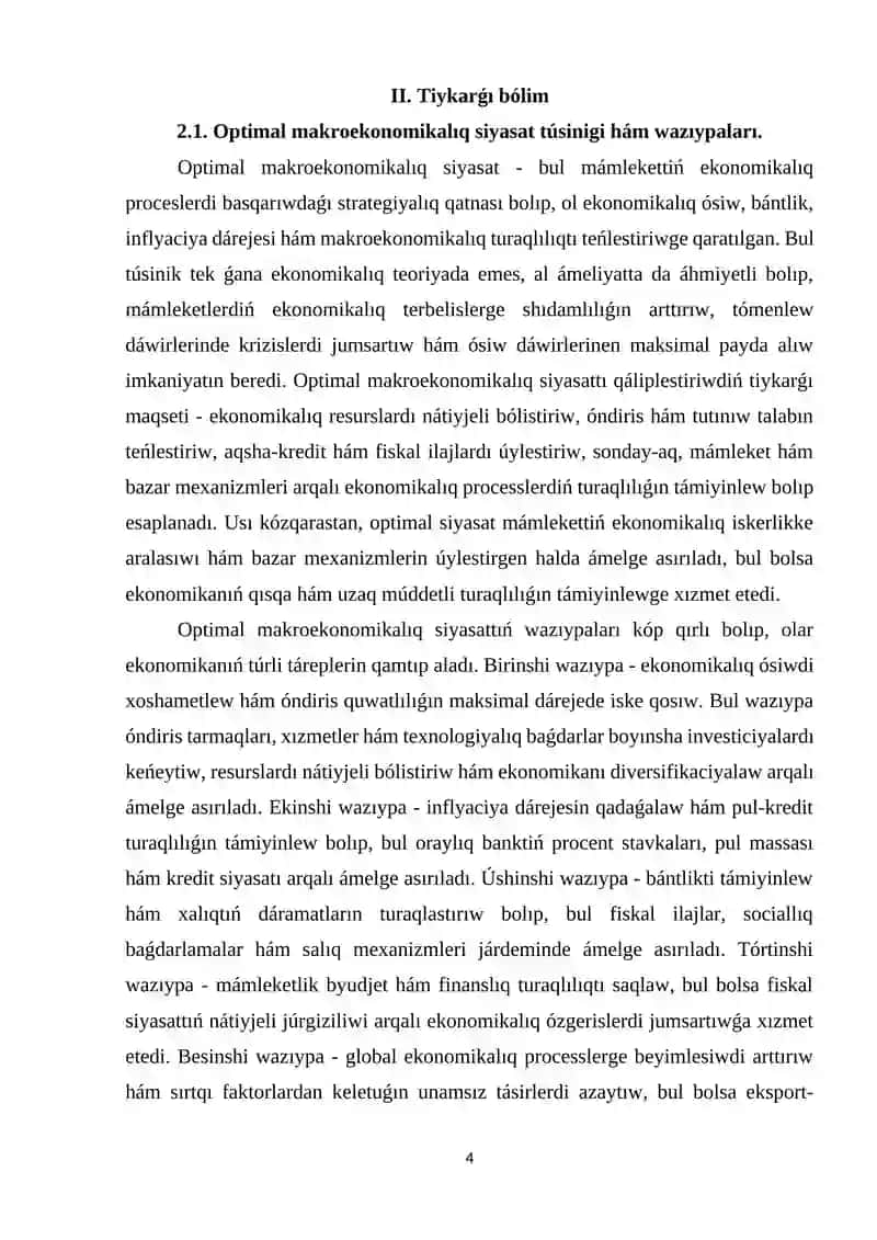Optimal makroekonomikalq siyasat 4