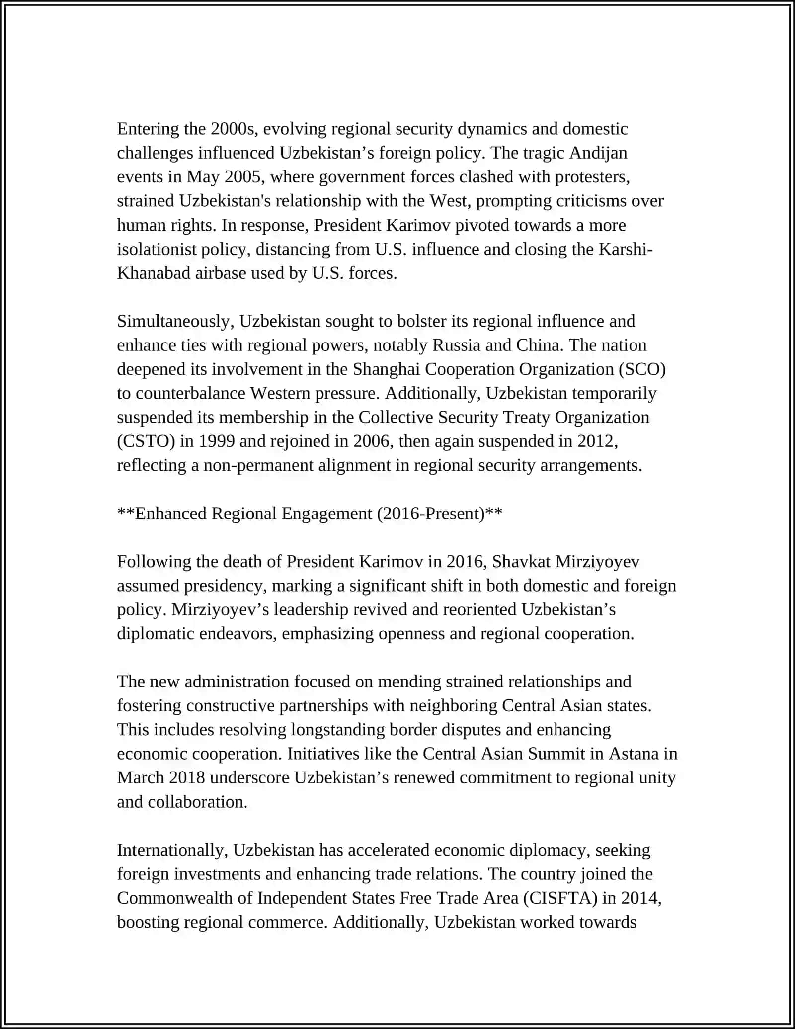 FOREIGN POLICY IN UZBEKISTAN 4