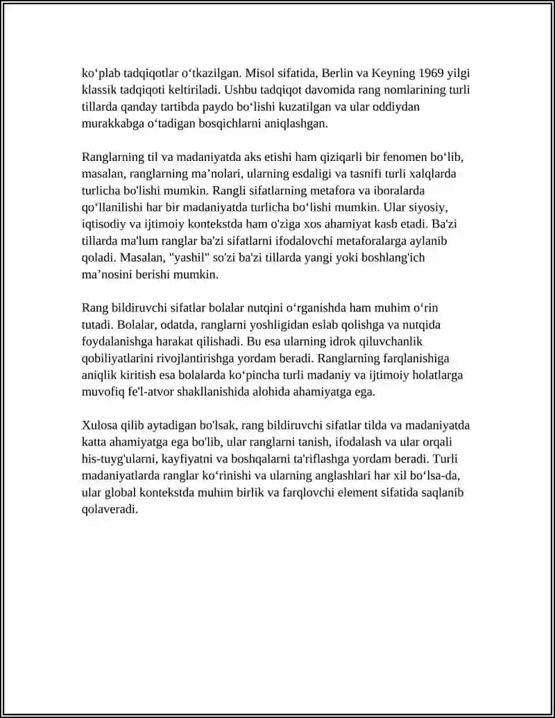 RANG BILDIRUVCHI SIFATLAR USTIDA ISHLASH 4