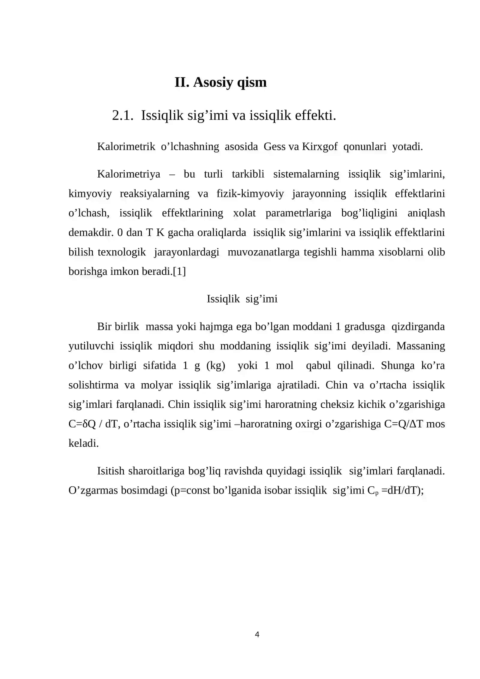 Kalorimеtrik o`lchashlar 4