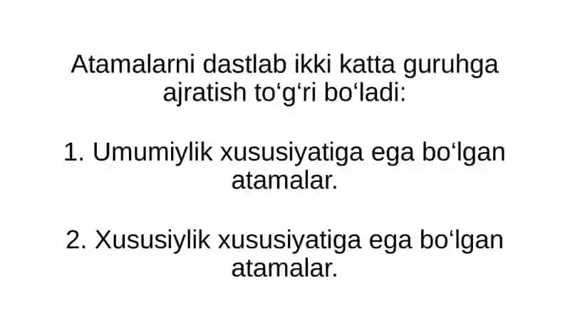 Atamalar, kasb-hunar so‘zlarining ma’noviy vazifaviy xususiyatlari 4